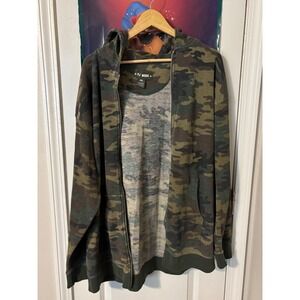 PJ Mark Mens XXL Camo Thermal Zip Up Hoodie Waffle Knit Camouflage Jacket